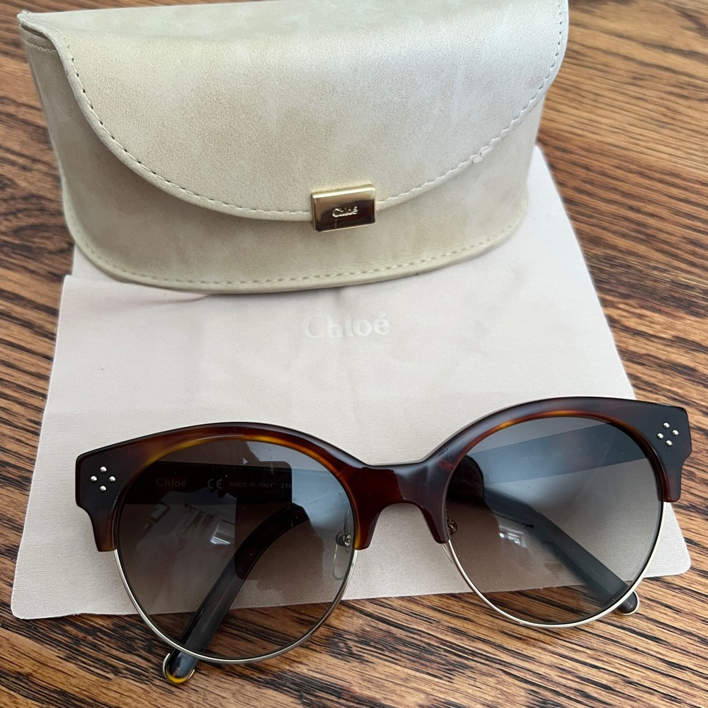Chloe Brown Sunglasses with Tortoiseshell Frame